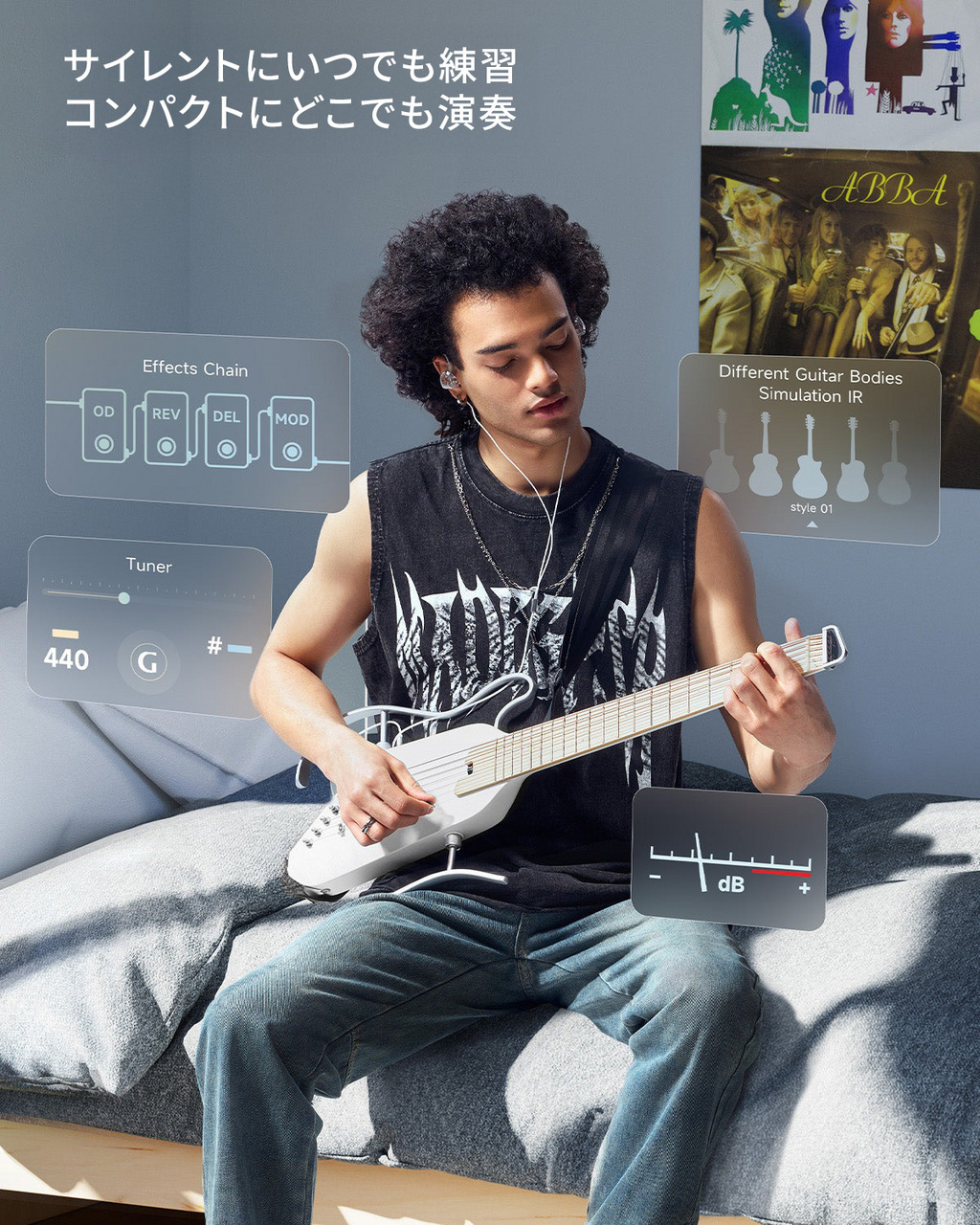 HUSH-I Pro ホワイト アコースティックギター DONNER HUSH-I Pro ホワイト サイレントアコースティックギター