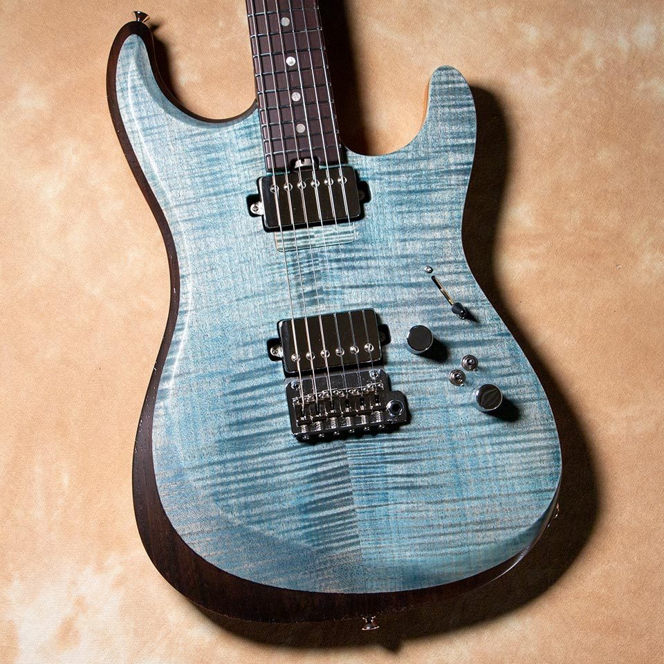 infinite Trad ST Lami Flame Top Wenge Neck Denim Blue w/ Bare Knuckle Boot  Camp【受注生産】（新品）【楽器検索デジマート】