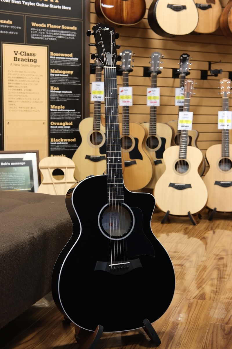 【送料込】Taylor アコースティックギター 214ce純製ストラップ等付属 214ce-BLK PlusBig Leaf Mapleアコースティック エレクトリック