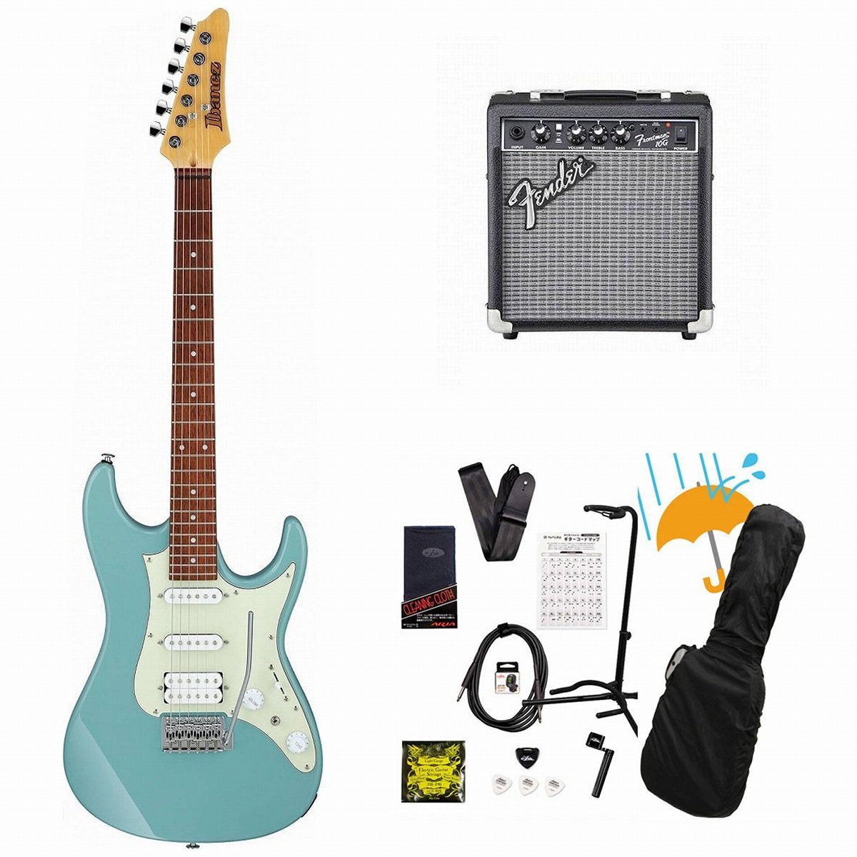 PGM アイボリーエレキギター Ibanez アイバニーズ エレキギター AZES40〔10Wアンプ PG-10付属