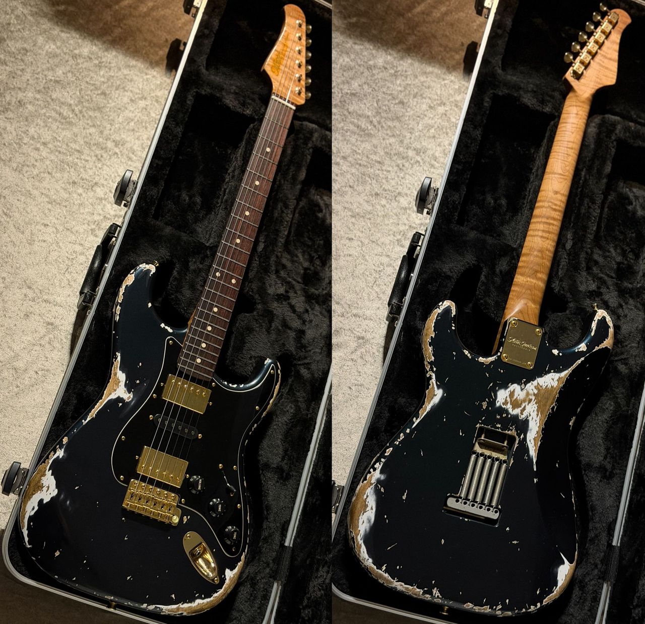 Xotic XSC-4 5A Flame Maple Neck ~Mercedes Blue~ Heavy Aged