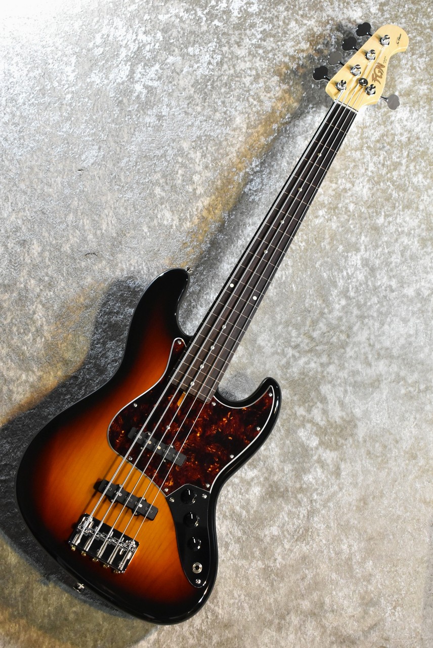 FUJIGEN(FGN) KNJB100RAL FL V-3TS- 5弦 #H240368 3Tone Sunburst【4.62kg】【日本製  フレットレス5弦ベース】（新品/送料無料）【楽器検索デジマート】