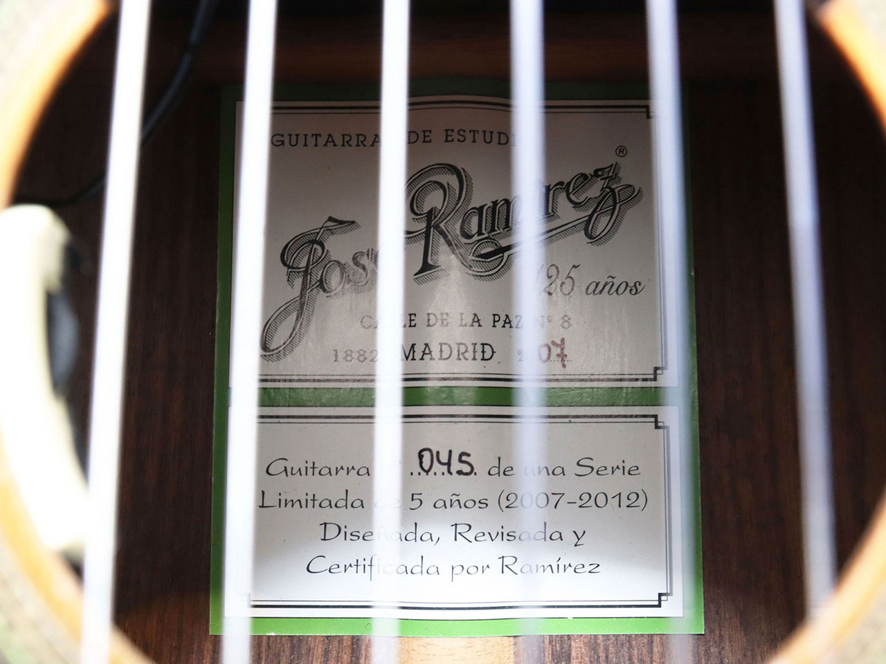 Jose Ramirez Jose Ramirez 125 Estudio 2007年製 クラシックギター
