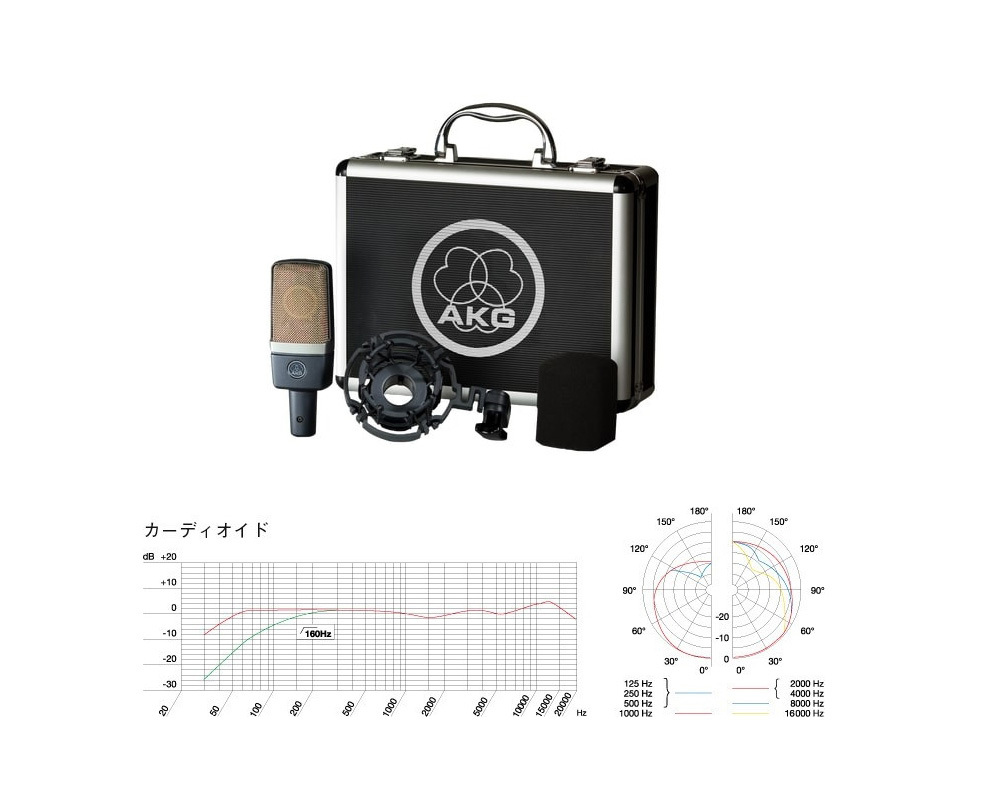 AKG C214-Y4 高音質コンデンサーマイクセット -5mマイクケーブル