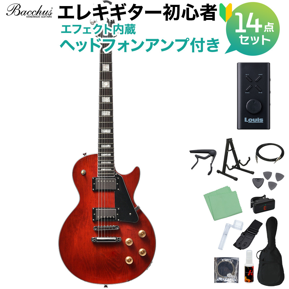 Bacchus DUKE-STD A-RED グローバルシリーズ レスポール Bacchus DUKE-STD A-RED 初心者セット ヘッドホンアンプ付