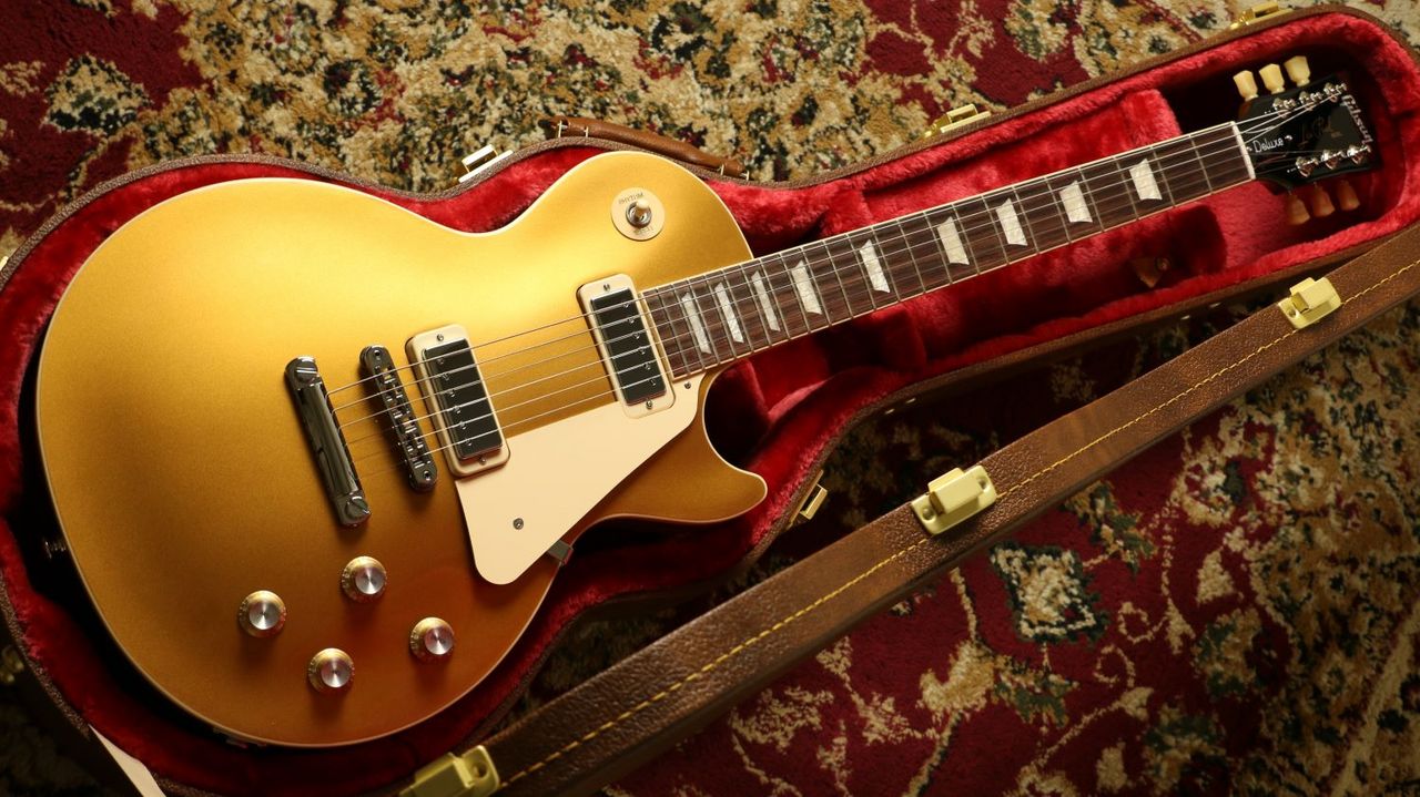 G.W最終セール！！レスポールタイプ GOLD 4LINEハンバッカーモデル Gibson Les Paul 70s Deluxe Gold Top【Mini Humbucker】【ミニ