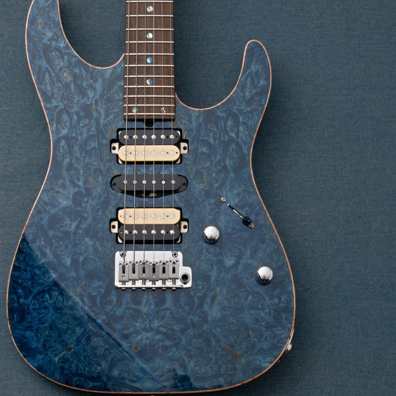 T's Guitars DST Pro 24 5A Burl Maple w/Reverse Head -Custom Trans