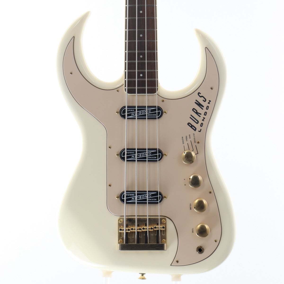【美品】80sヴィンテージランプ オニキス madein パキスタン ベースのみ Burns London Bison Bass White 【梅田店】（中古/送料無料）【楽器