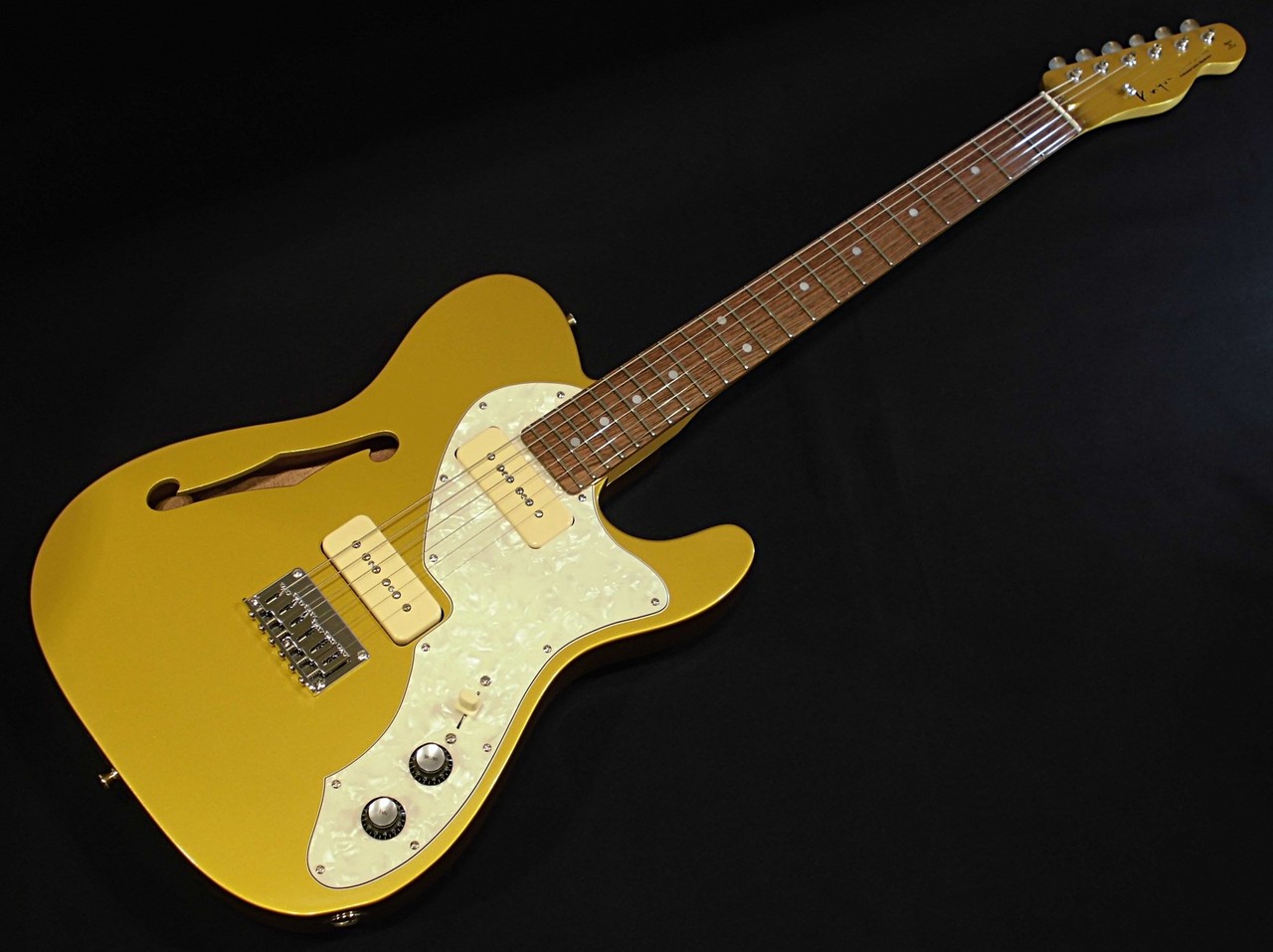 ギター k.nyui custom guitars knte gold back K.Nyui Custom Guitars KNTE Thinline / Gold【当店オーダー品