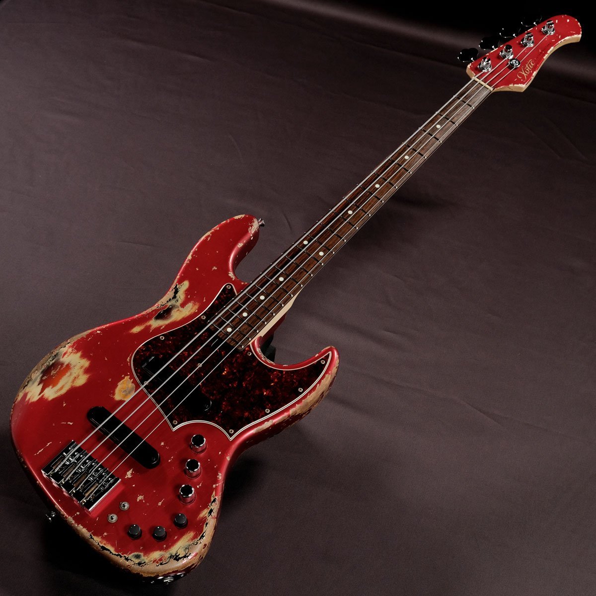 Xotic XJ-1T 4st Candy Apple Red over 3Tone Burst Heavy Aged