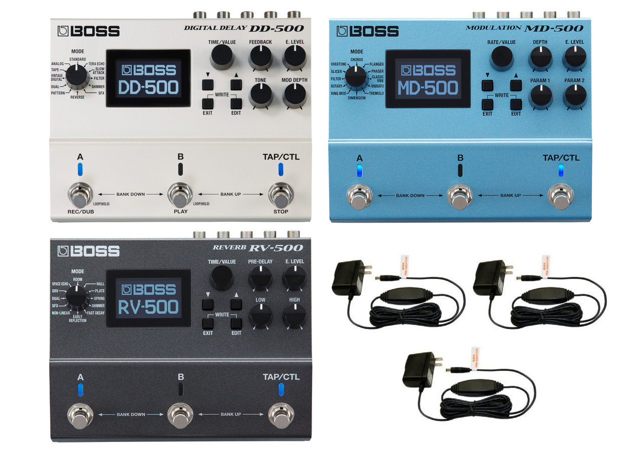 BOSS DD-500 + MD-500 + RV-500 + 電源アダプタ(PSA-100S2)! ◇ 500