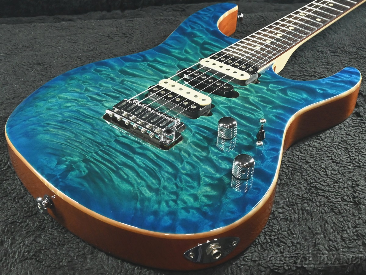 Suhr Custom Modern Quilt -Aqua Blue Burst- 2015USED!!【良杢