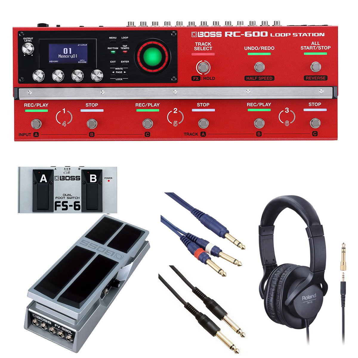 BOSS RC-600 ルーパー [自由自在にサウンドメイクセット] FS-6 + FV