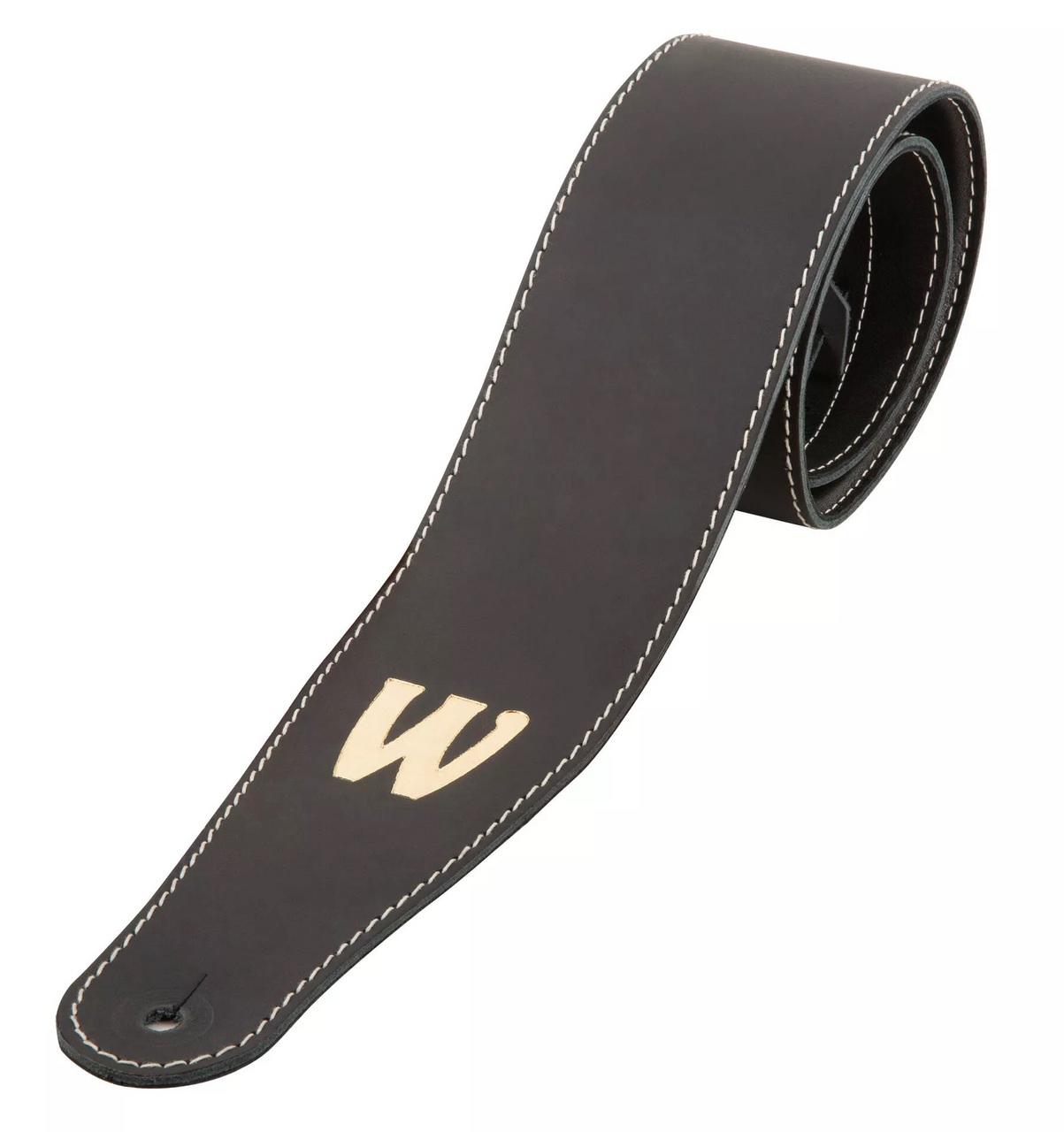 Warwick Teambuilt Genuine Leather Bass Strap Black Gold Embossing【Made in Germany】