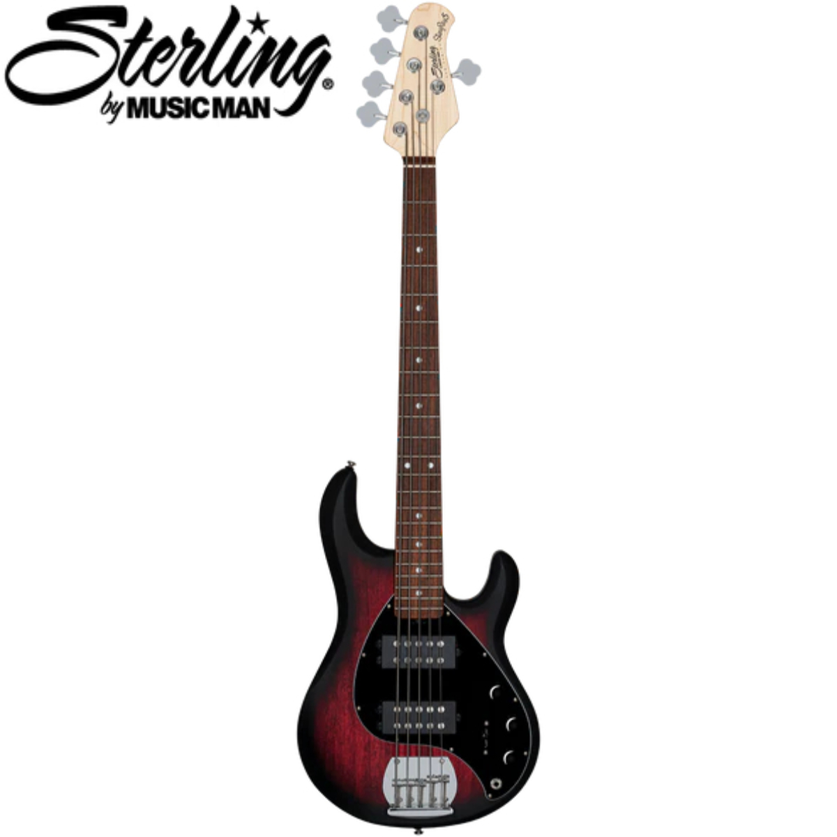 Sterling RAY5 5弦ベース ルビーレッドバーストサテン Sterling by
