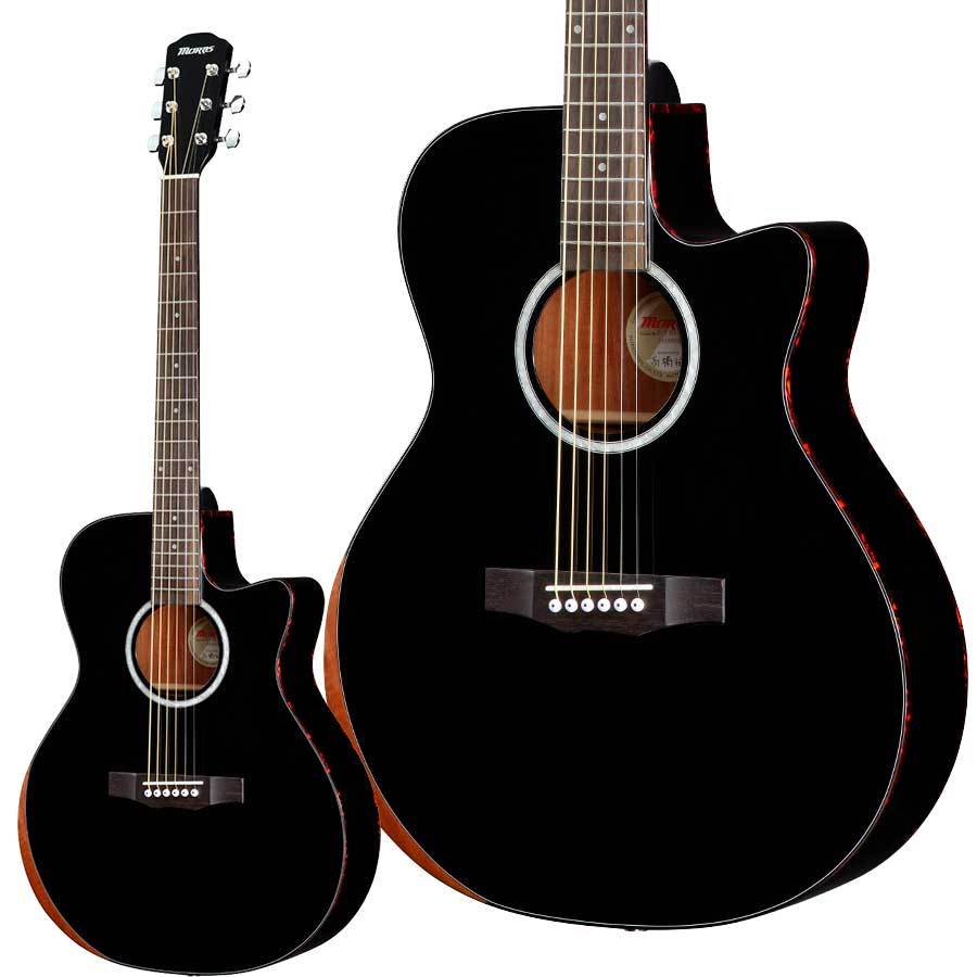 Morris R-1 BLK (ブラック) エレアコギター ケース付属（新品/送料無料