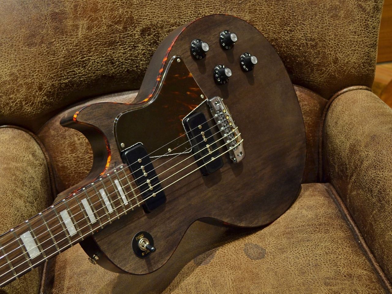SCHECTER L-LS-P-CTM/R 艶消しブラック 杢目 ワンピースマホガニー