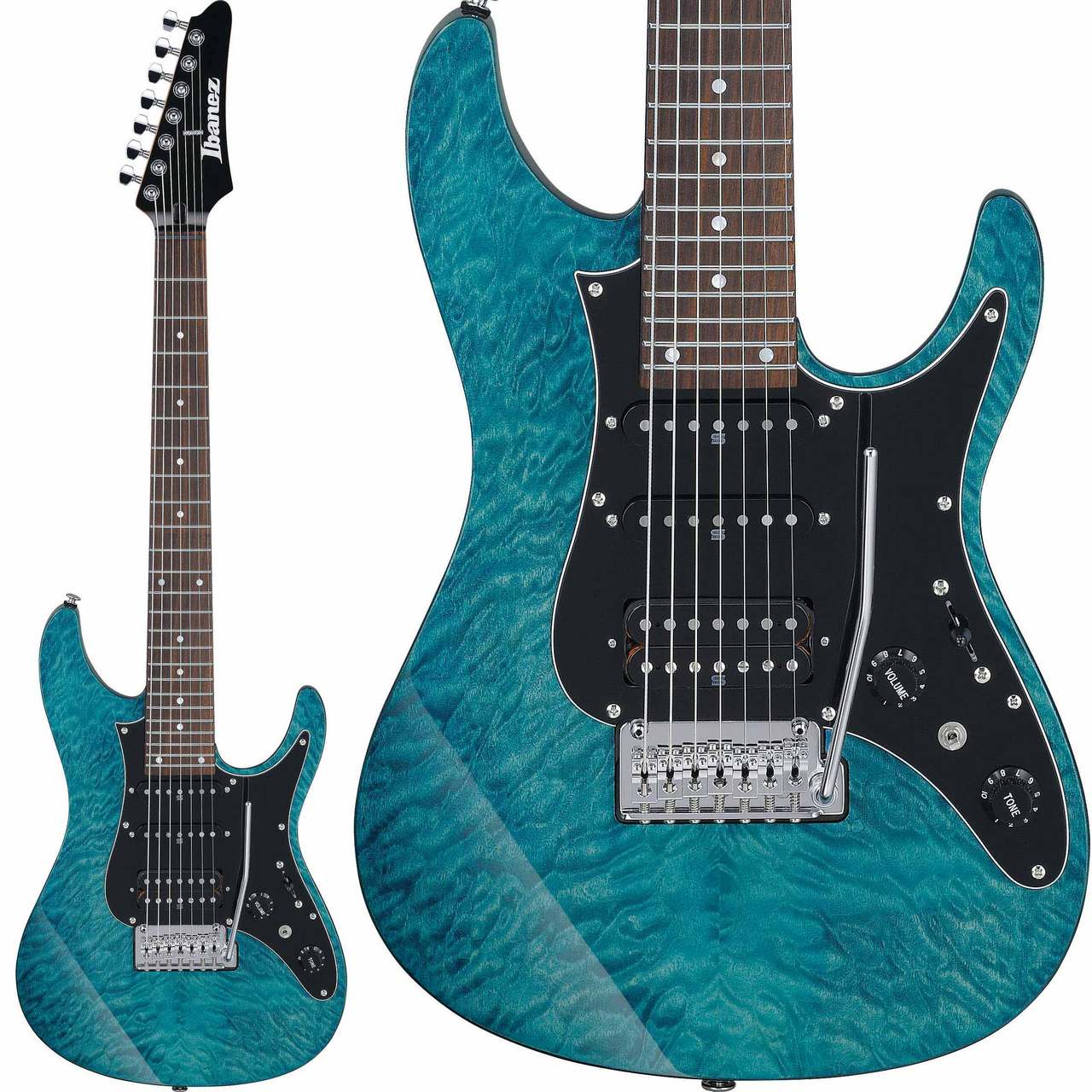 Ibanez AZ447P1QM Cosmic Blue 7弦 エレキギター キルテッドメイプル