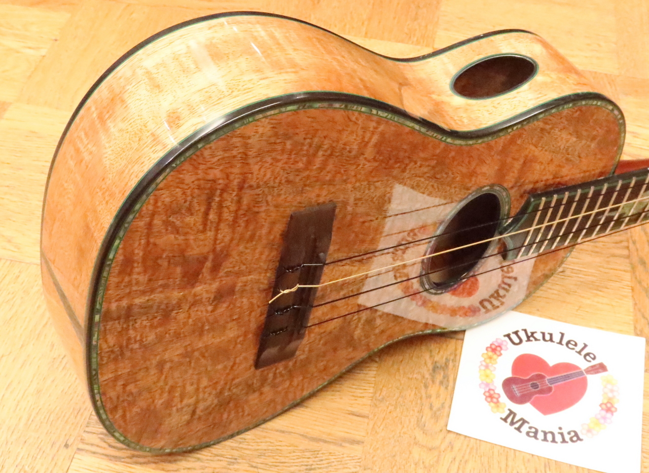 Maui Music Deluxe Whale Inlay Custom Curly Mango Tenor #5090（新品）【楽器検索デジマート】