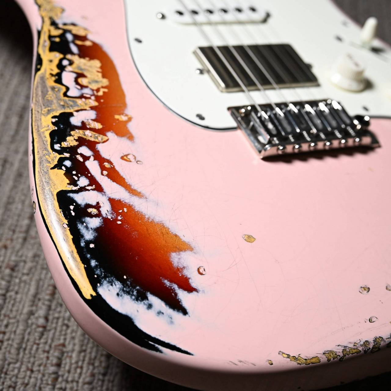 TOM ANDERSON Icon Classic Shell Pink over Color Burst In Distress