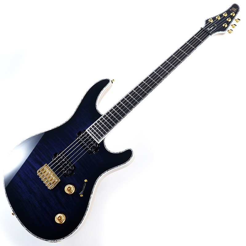 MAYONES Regius 6 (Trans Dirty Blue Burst Gloss w/Glod