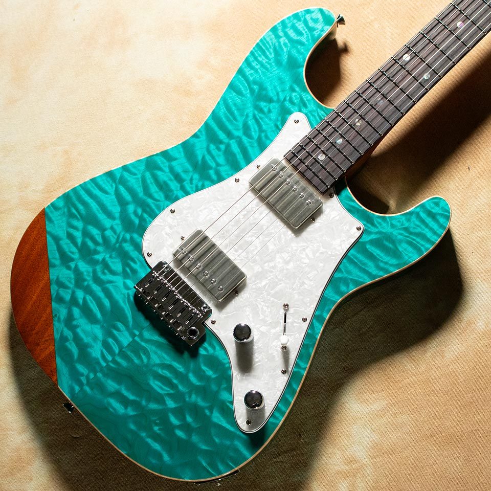 Kz Guitar Works Kz ST Trad 22 2H5 Quilt Top Bora Bora Blue w