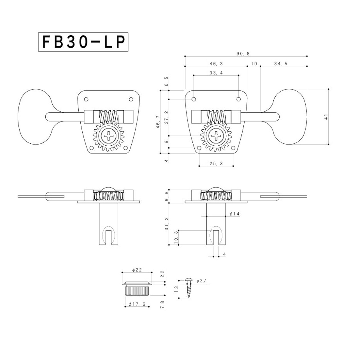 GOTOH GUT FB30LP N L4 ベース用ペグ ゴトー【池袋店】（新品）【楽器