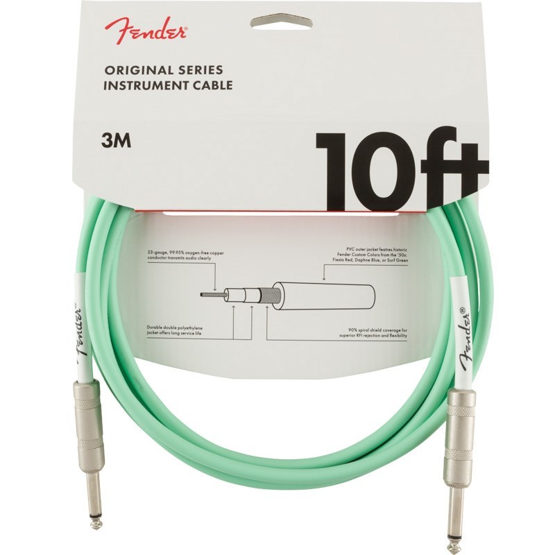 Fender ORIGINAL SERIES CABLE 10feet (SURF GREEN)(#0990510058)