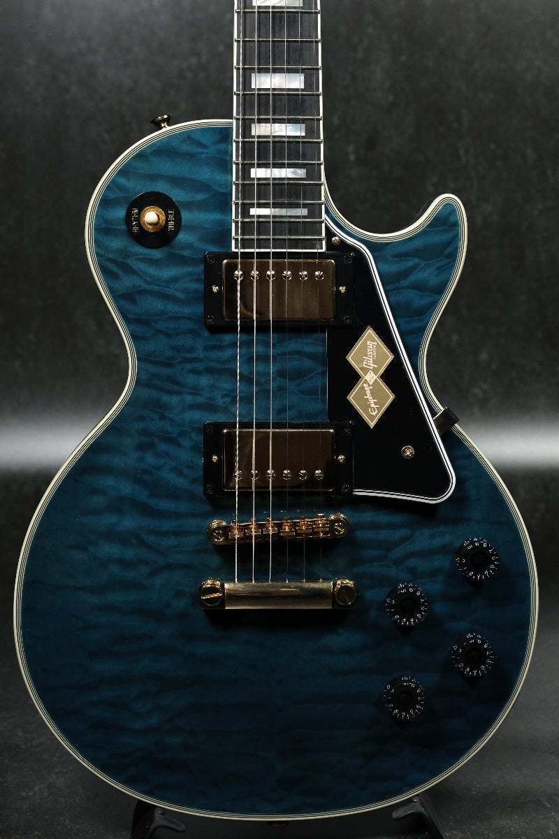ギター Epiphone LesPaul Custom Quilt Viper Blue Epiphone Custom Dealer Select Les Paul Custom Quilt Viper Blue