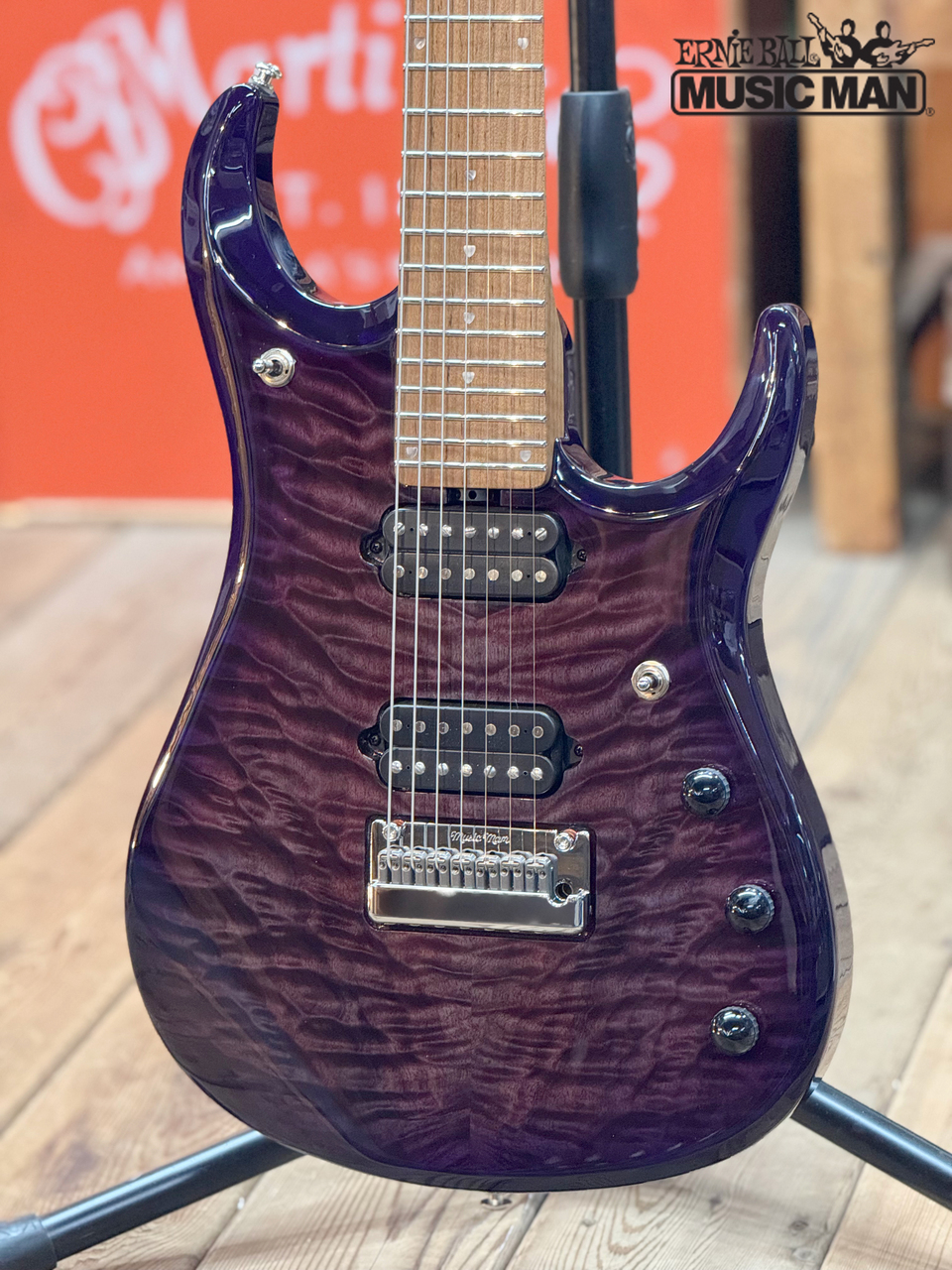 ギター MUSIC MAN JP15 Purple nebula quilt MUSIC MAN 【極杢キルト!】JP-15-7 Purple Nebula Quilt Top【3.61kg