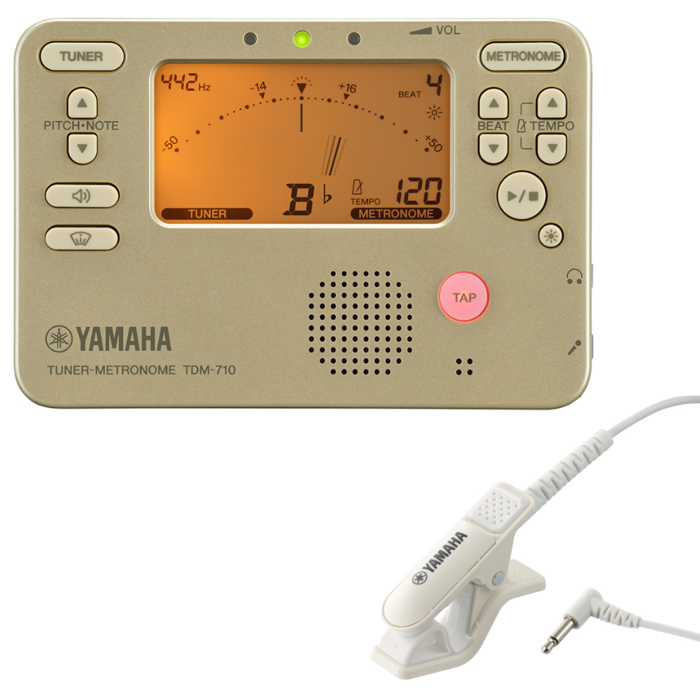 YAMAHA TDM-710GL ゴールド ＆ TM-40IV 吹奏楽 管楽器 弦楽器 ブラスバンド オーケストラ チューナーメトロノーム