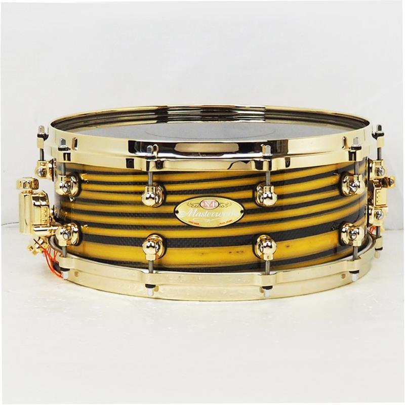 Pearl Masterworks Snare Drum 14x5.5 -Gold Swirl on Black