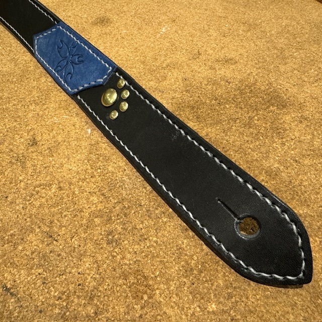 O.uchi Designs O-STRAP 3.5cm Black/Blue 肉球デザイン/革