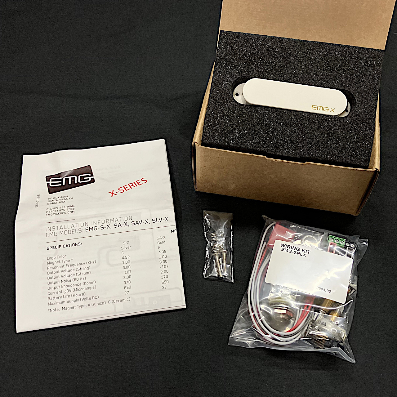 EMG SLV-X (単品, White)【ギター用/シングルピックアップ/アクティブ