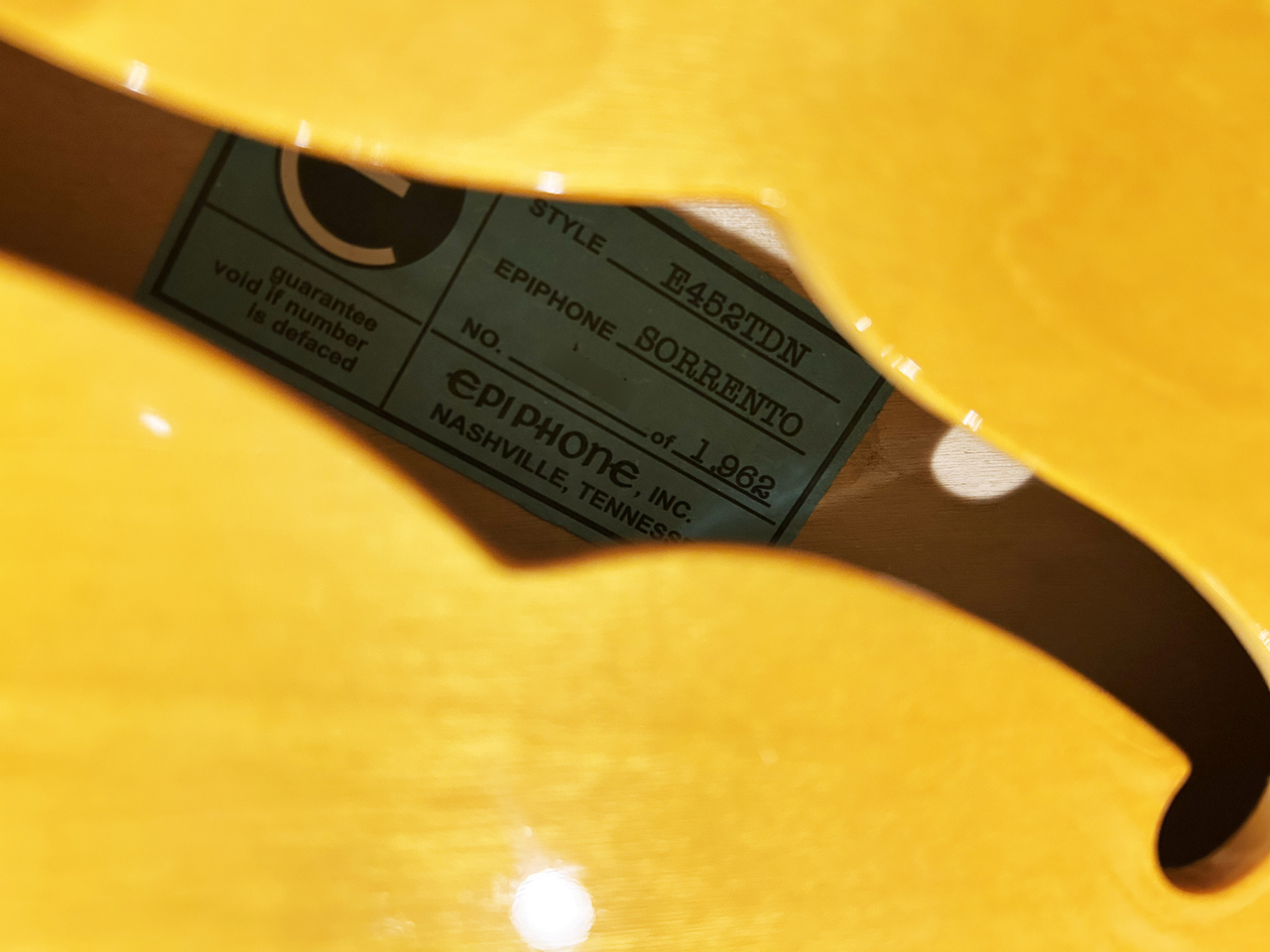 Epiphone Epiphone 1962 Sorrento E452TDN Natural （中古）【楽器検索