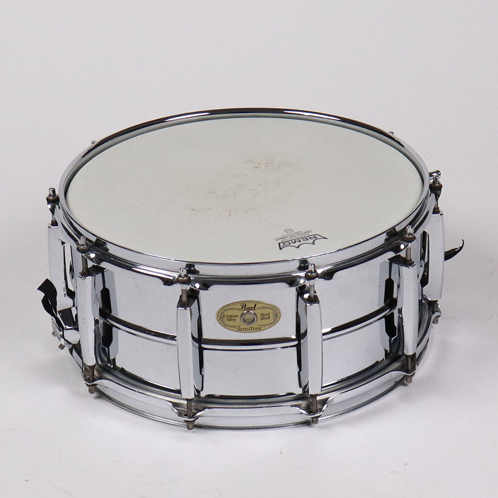 セオレムパール(THEOREM PEARL) 14ポンド中古品　元箱付き Pearl 【中古】 スネアドラム パール Pearl SensiTone Steel Custom
