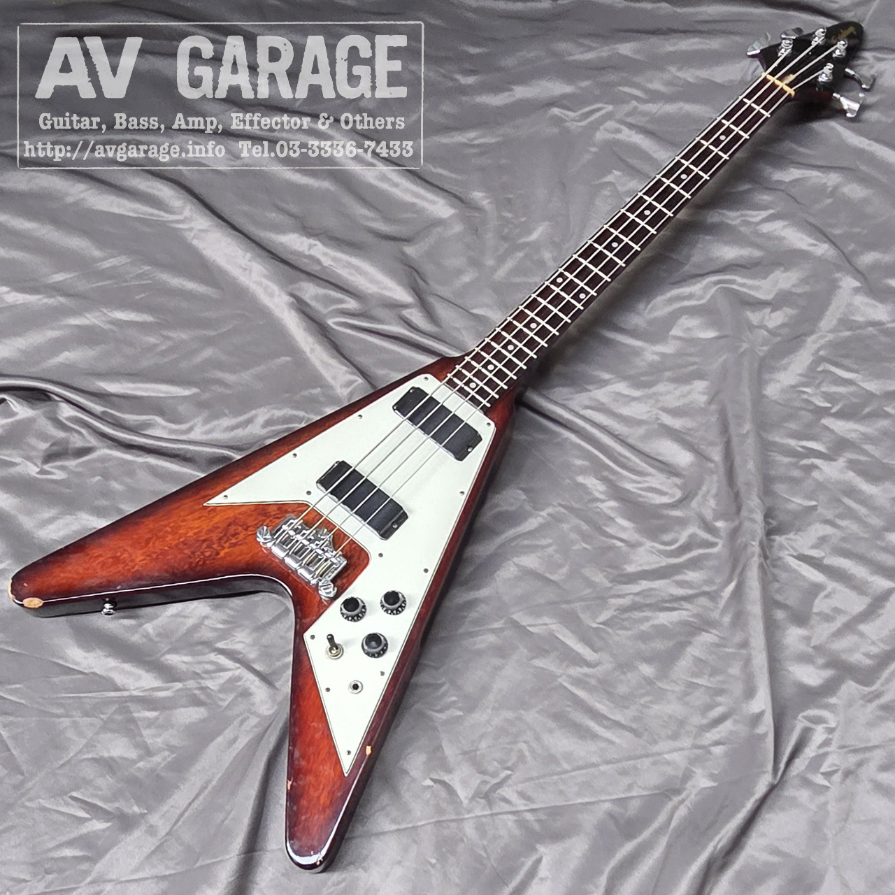 Epiphone Korina Flying V Bass (SB/R) 1998年製 3.47kg（中古）【楽器