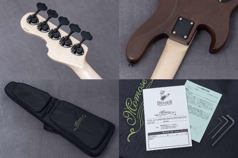 T*A様 MOMOSE ジャズベース　4弦　20フレット　ギグバッグ付き　アクテ momose MJ・Five24-MV-EWC PE/MH AC WSE'25 NA/BL-B-MAT 4.6kg #21529