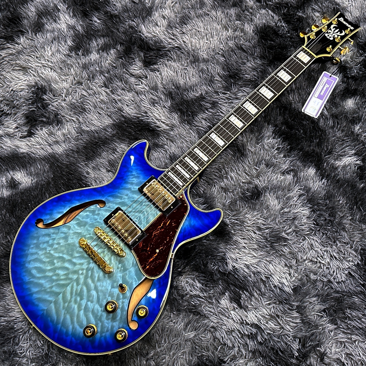 Ibanez AM93QM-JBB (Jet Blue Burst) -AM Artcore Expressionist