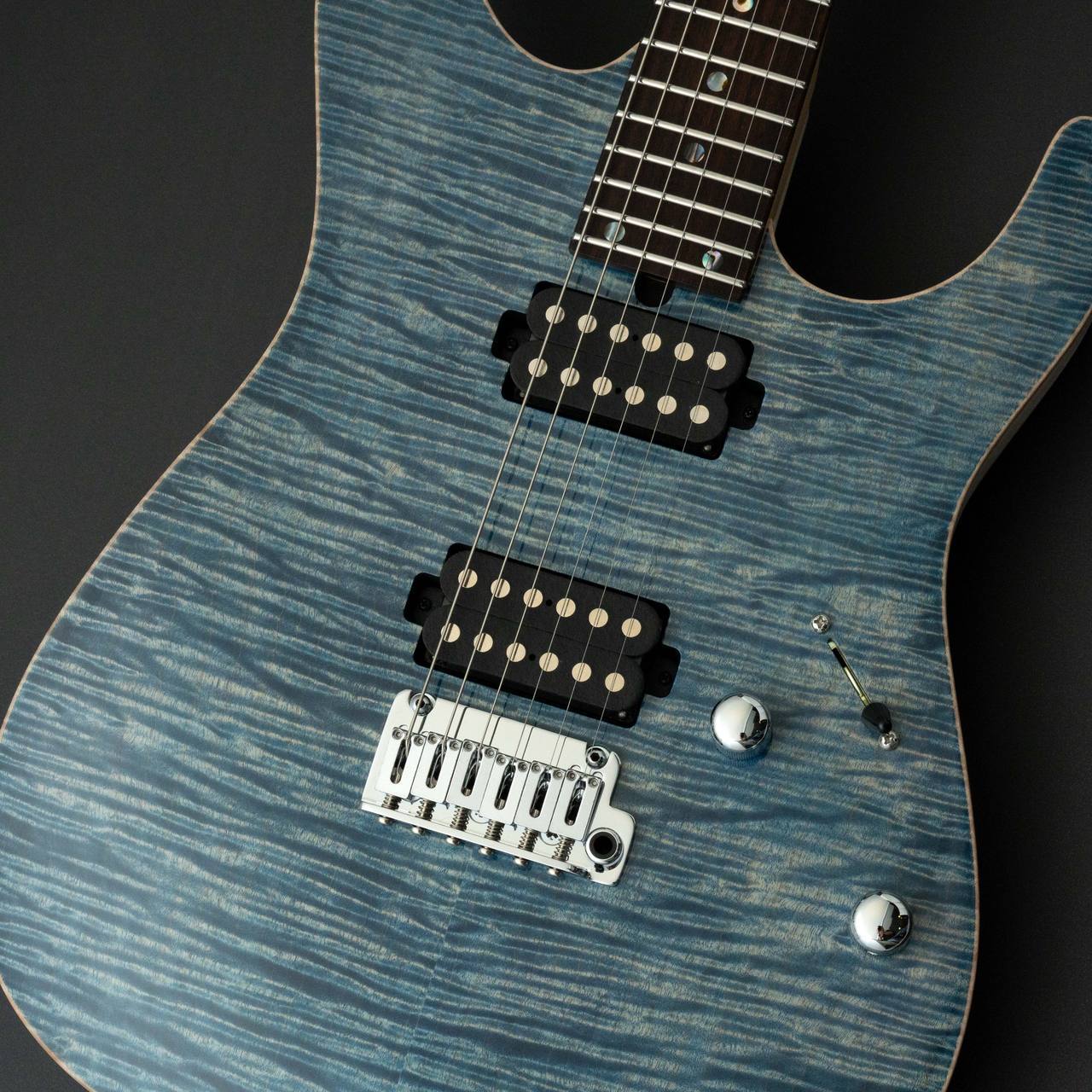 T's Guitars DST-Pro 24 5A Flame Maple -Trans Blue Denim
