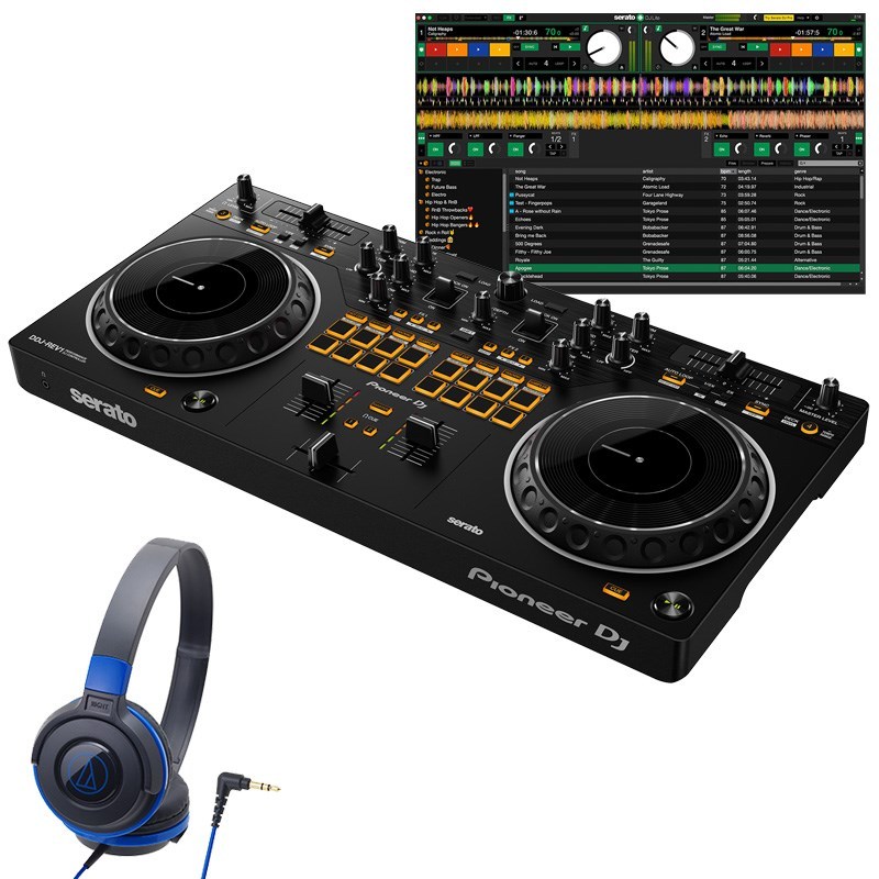 Pioneer Dj DDJ-REV1 + ATH-S100BBL ヘッドホンセット 【無償 