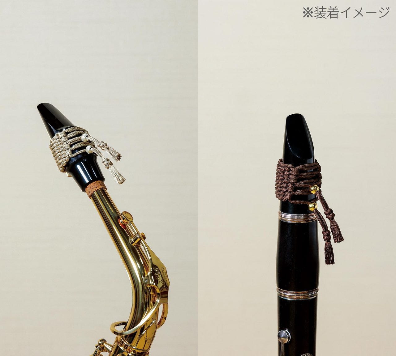 Muku ZO-9 アルトサックス/B♭クラリネット用リガチャー 絹紐