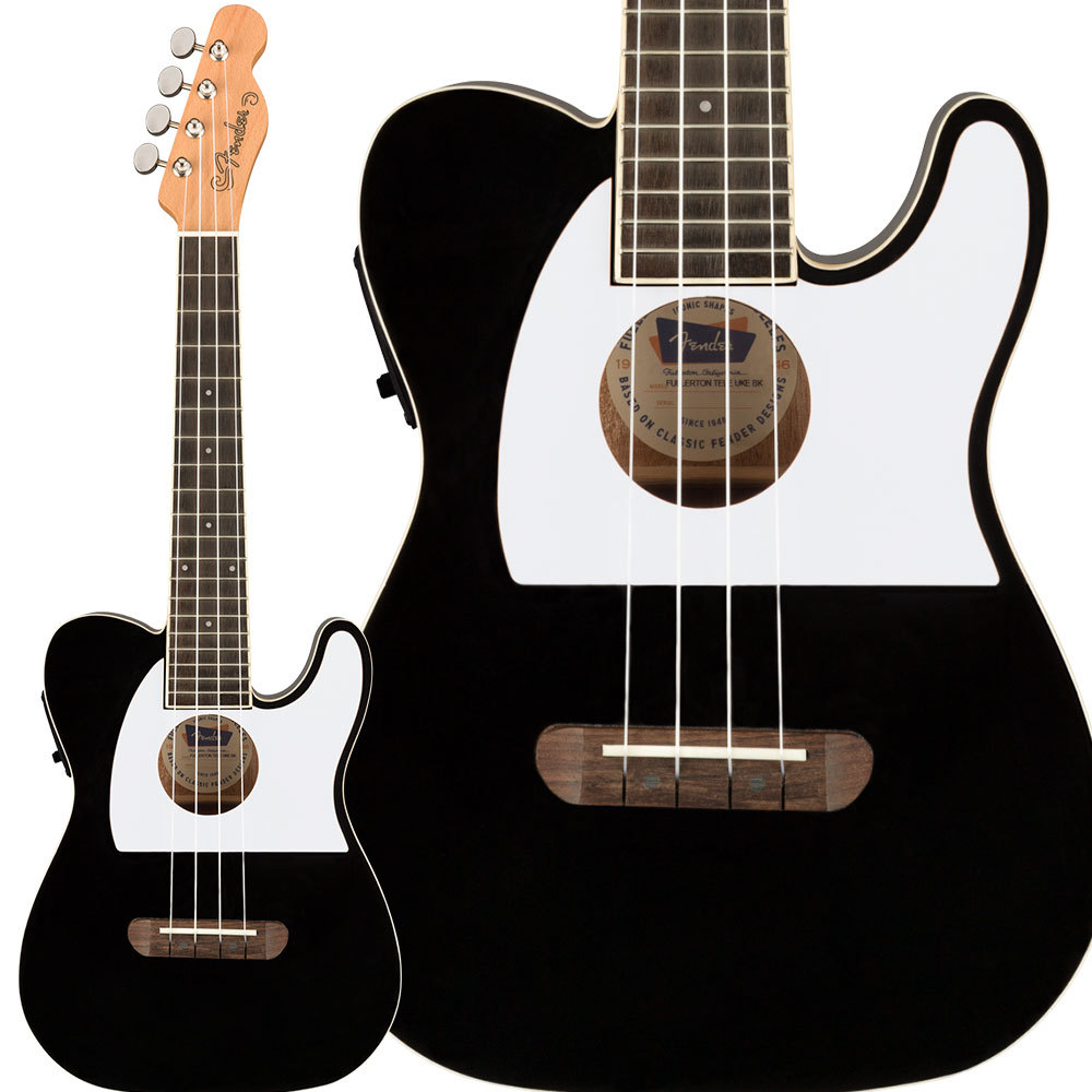 Fender Fullerton Tele Uke Black ウクレレ コンサート ピックアップ付き エレキウクレレ