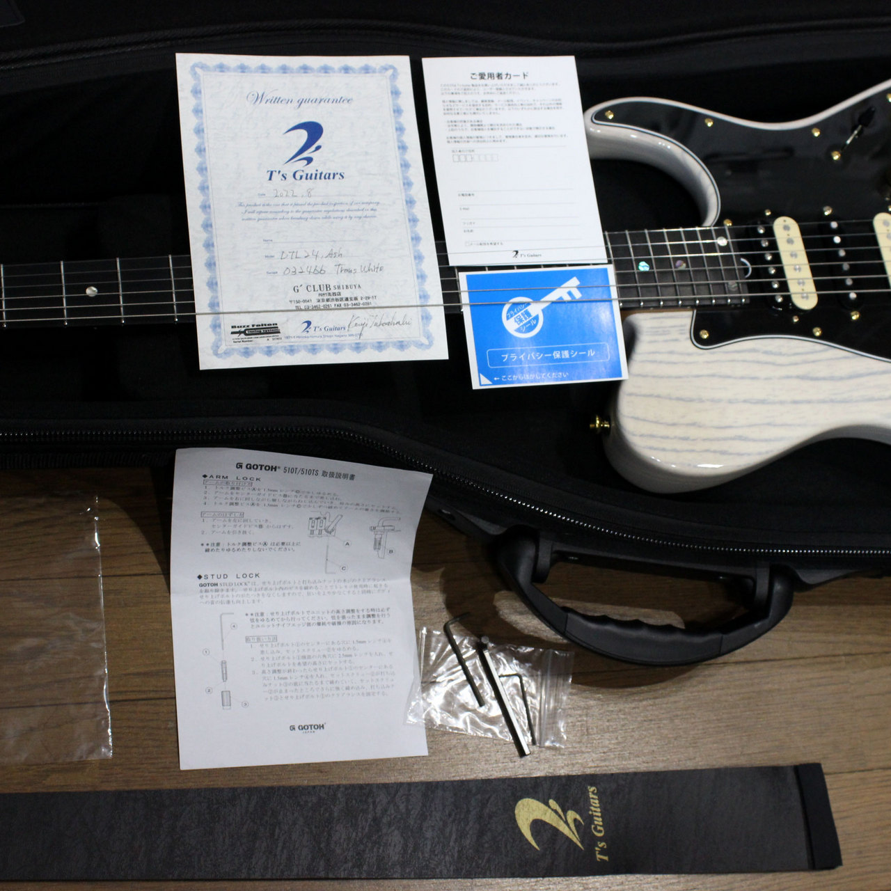 T's Guitars DTL Pro 24 Custom Ash Trans White ティーズギター