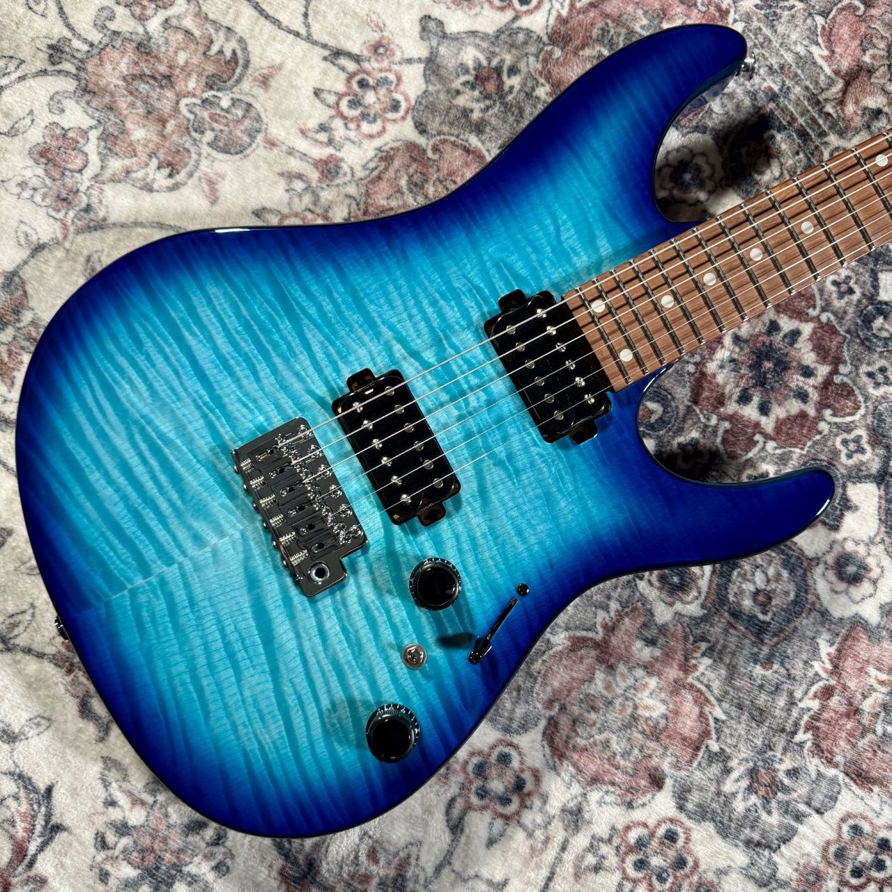 Ibanez エレキギター フレイムメイプル 青 Ibanez AZ22S1F TXB (Transparent Turquoise Burst) エレキ