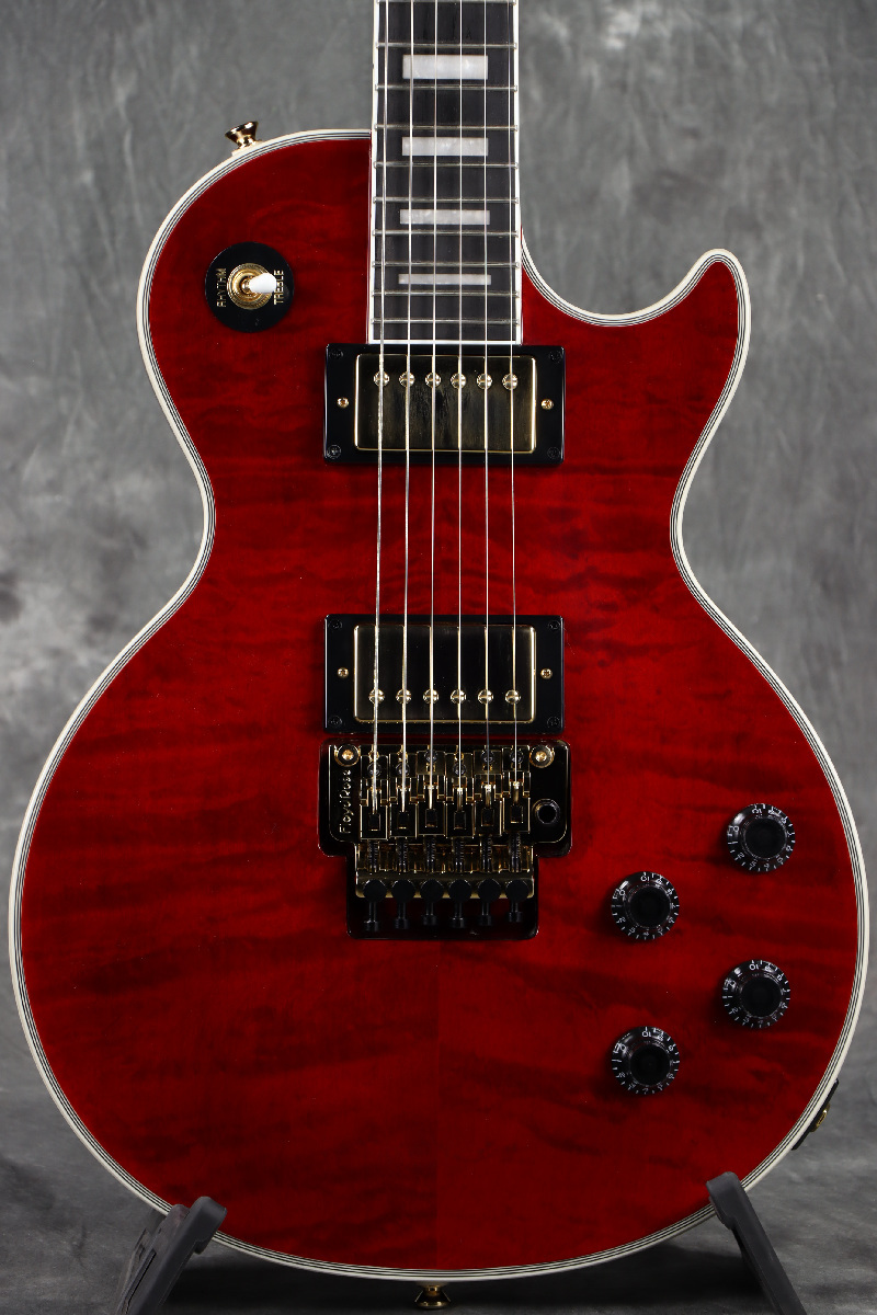 ギター Epiphone Les Paul Custom Axces, Ruby Epiphone Alex Lifeson Les Paul Custom Axcess Quilt Ruby