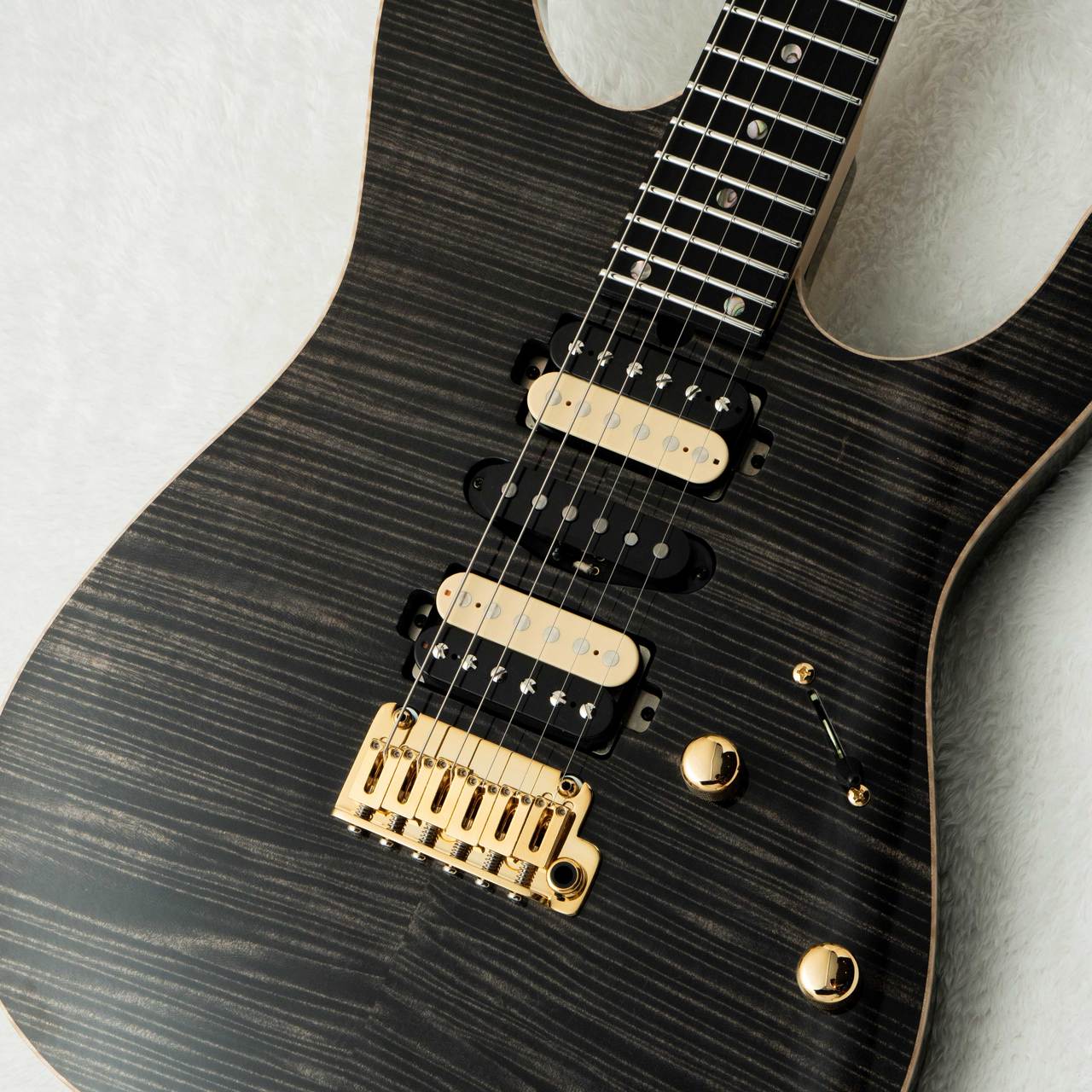 T's Guitars DST Pro 24 -Trans Black w/Antique Gold Wrap Back