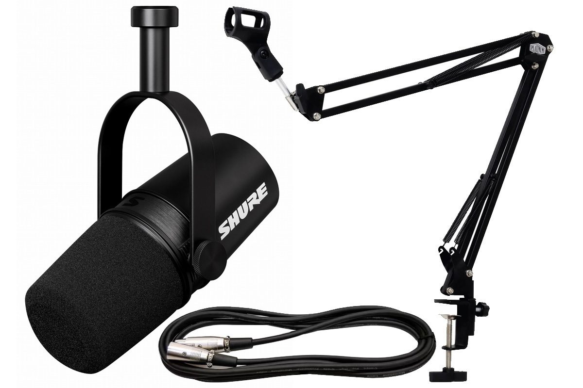 Shure MV7X【アームスタンド&3mマイクケーブル セット!】【国内正規品2
