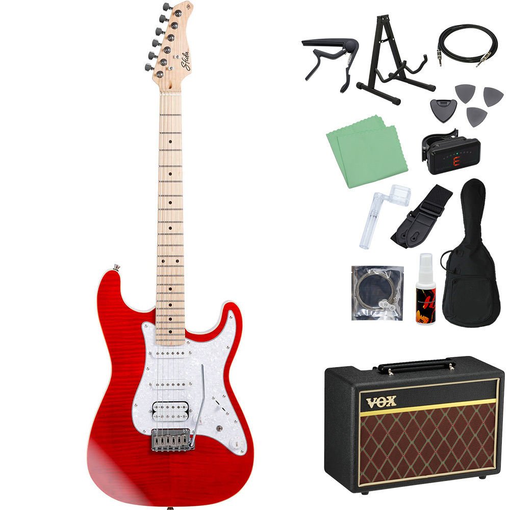 Sfida SST-650 エレキギター初心者14点セット 【VOXアンプ付き】 RD