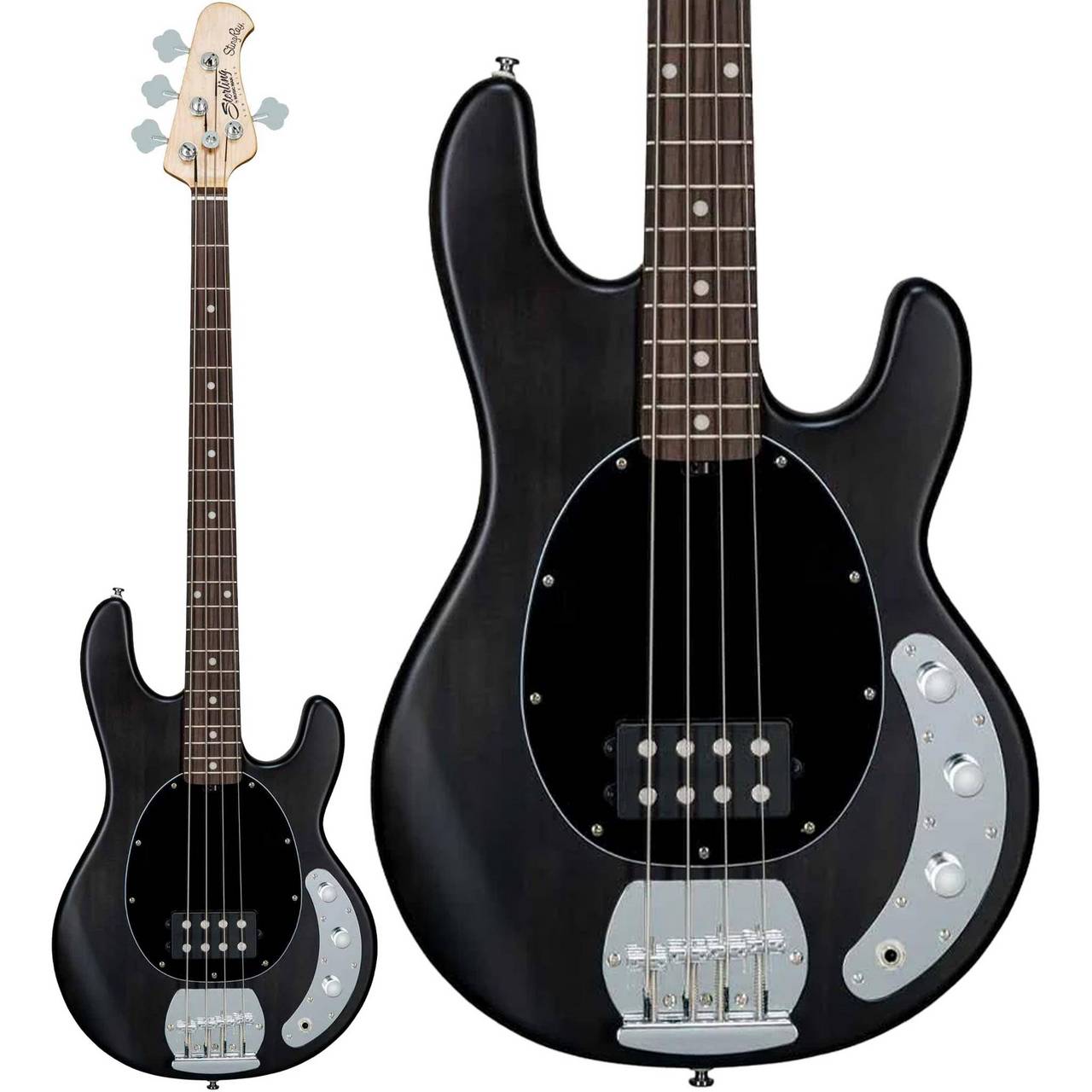 Sterling by MUSIC MAN STINGRAY RAY4 Trans Black Satin エレキベース
